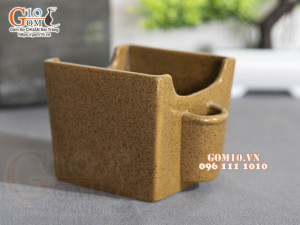 Khay gốm đựng giấy và tăm, cạnh 9cm