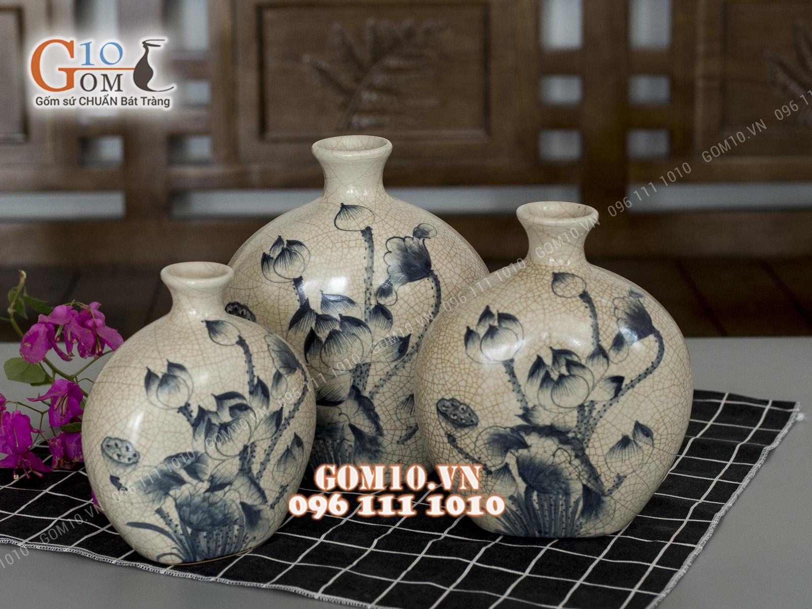 Lọ hoa men rạn