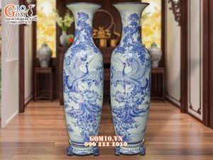 Lọ lộc bình men dong, men chàm cổ