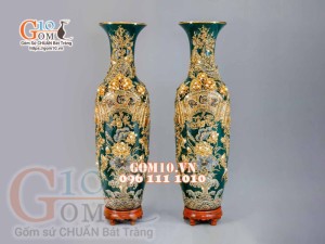 Lọ lộc bình men màu, vẽ màu