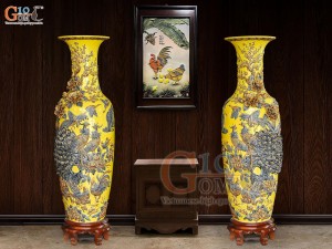 Lọ lộc bình men màu, vẽ màu
