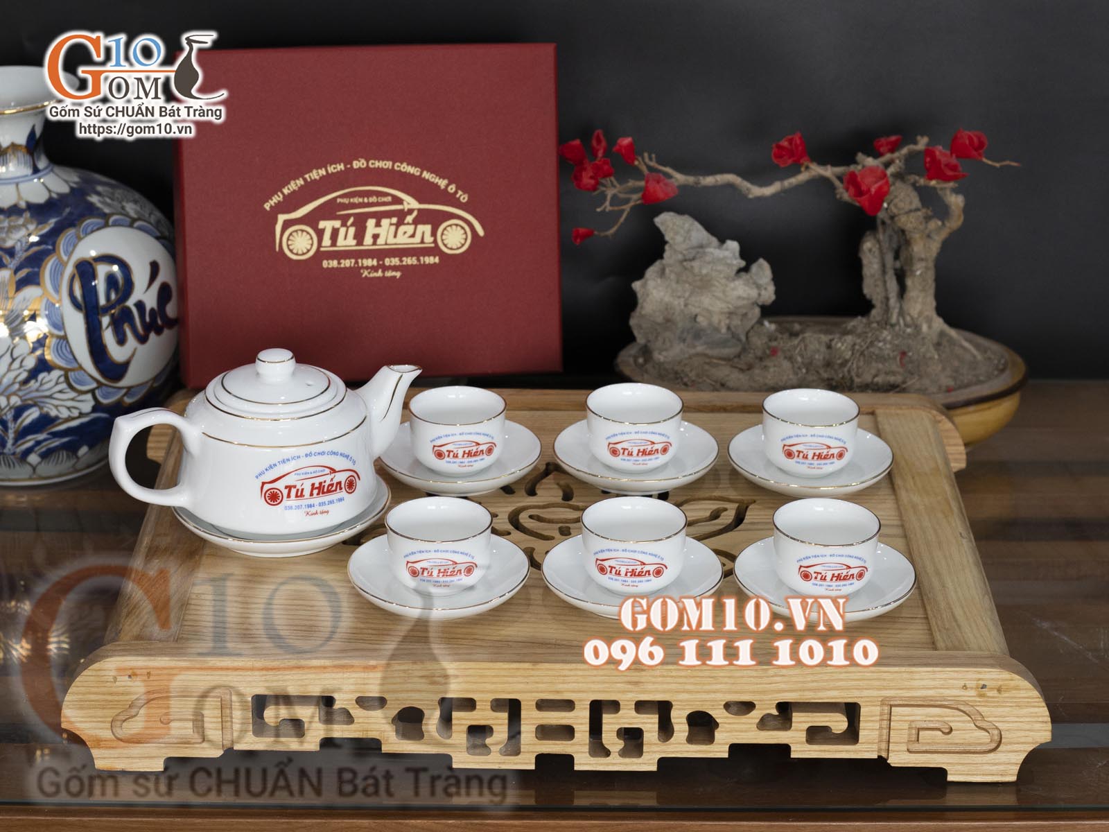 Gốm 10 hoàn thành hợp đồng hàng trăm bộ ấm chén quà tặng cho hệ thông Nội ngoại thất ô tô Tú Hiến