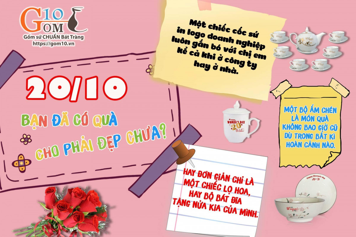 Gợi ý 4 mẫu quà tặng gốm sứ ngày 20/10 ý nghĩa, chất lượng từ Gốm 10