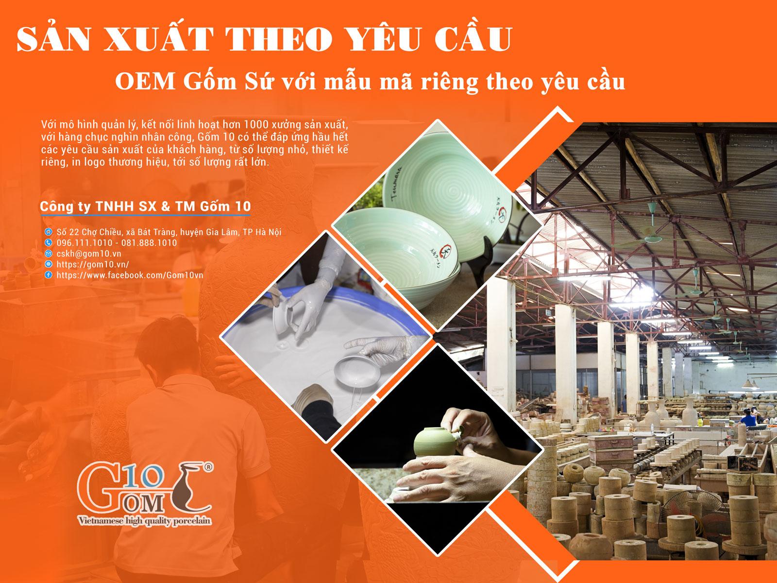 Sản Xuất Gốm Sứ Theo Yêu Cầu - OEM gốm sứ với mẫu mã riêng theo yêu cầu