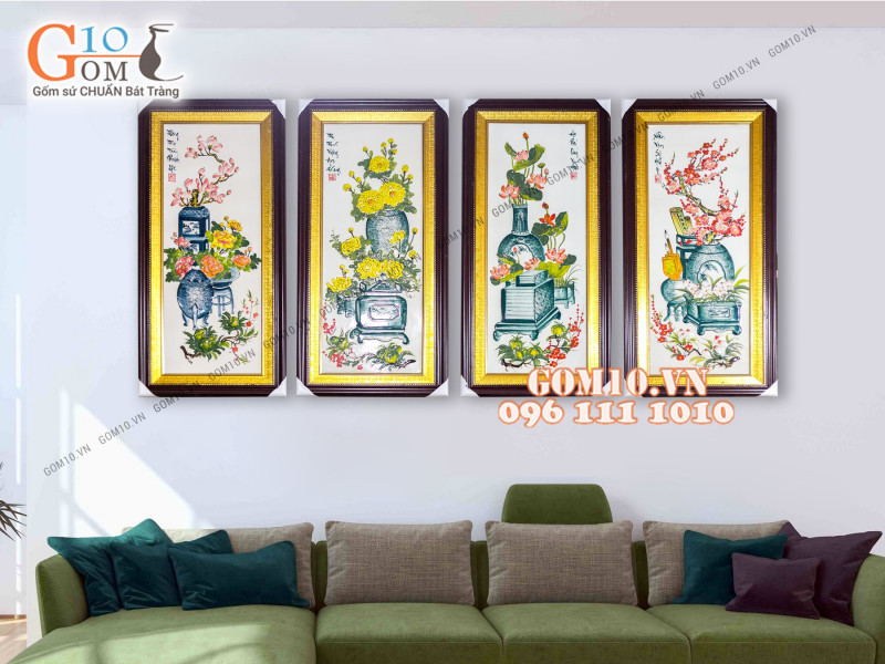 Tranh trang trí gốm sứ Bát Tràng cao cấp