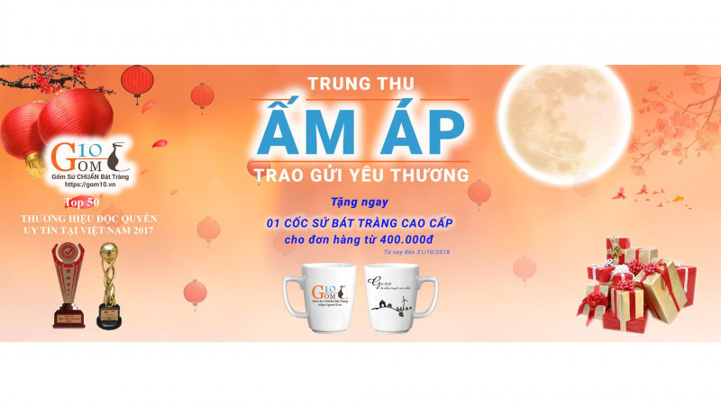 Cốc sứ cao cấp Bát Tràng – Quà tặng Gốm 10 dành tặng Khách hàng