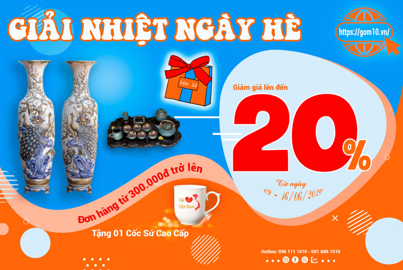 GIẢI NHIỆT NGÀY HÈ CÙNG CHƯƠNG TRÌNH KHUYẾN MẠI SIÊU HẤP DẪN TỪ GỐM 10