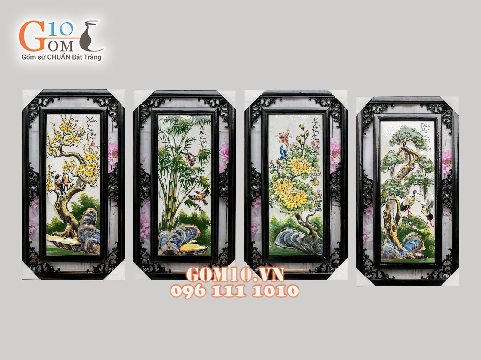 Ý Nghĩa Phong Thuỷ Của Tranh Gốm Sứ Tứ Quý Và Cách Treo Tranh Hợp Lý