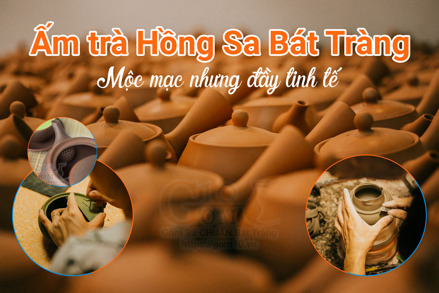 Ấm trà Hồng Sa Bát Tràng mộc mạc nhưng đầy tinh tế