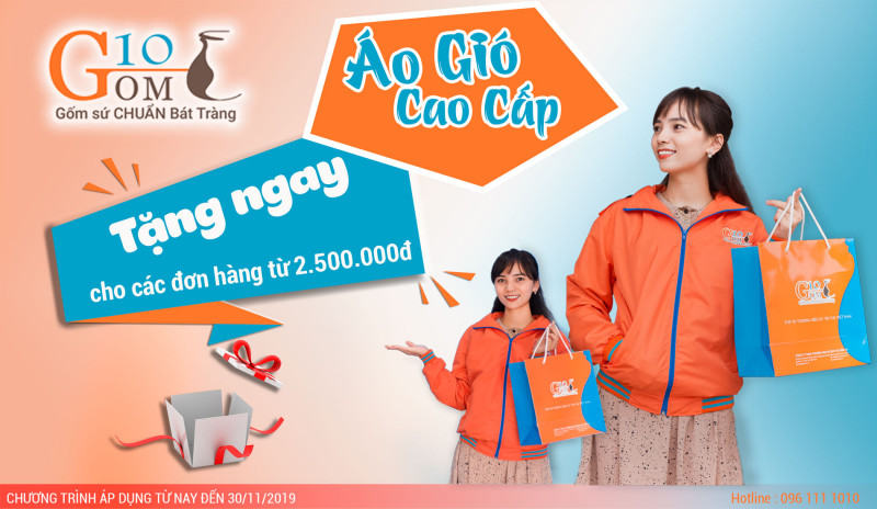 Tri ân Khách hàng, tặng áo gió cao cấp Gôm 10