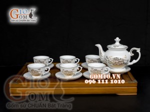 Ấm Chén Vẽ Vàng Cao Cấp 24k - Nghệ Thuật Làng Gốm Bát Tràng