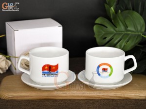 Gốm 10 hoàn thành hợp đồng hàng trăm bộ cốc cà phê in logo Liên doanh VIETSOVPETRO