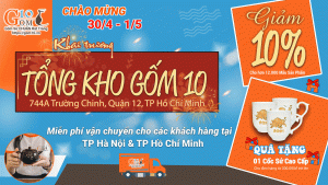 Khai trương TỔNG KHO GỐM 10 - Gốm Sứ CHUẨN Bát Tràng tại TP Hồ Chí Minh