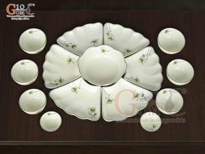  Bộ hoa mặt trời men kem vẽ Đài Sen 45cm,15 chi tiết 