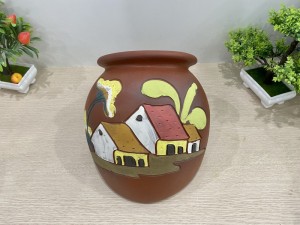  Lọ Vát Gốm vẽ Làng quê 23x17cm