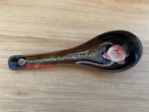  Thìa cơm hỏa biến gấm vàng khắc sen