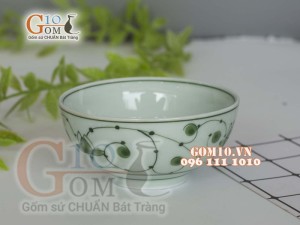 Bát cơm men cổ vẽ hoa sắt