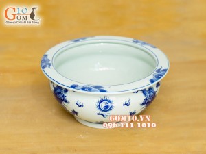 Bát hương men lam vẽ rồng dáng quả lựu Phi 20