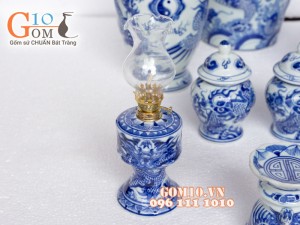 Đèn dầu mặt hổ men dong cổ Rồng nổi (1 Chiếc)