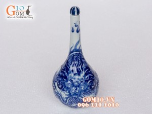 Nậm rượu men dong cổ Rồng nổi S1