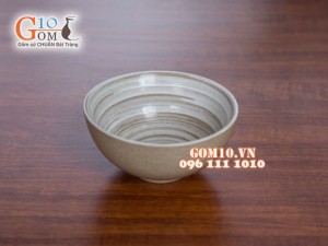 Bát cơm men gốm chỉ trắng