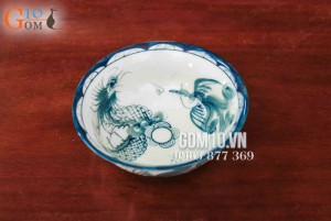 Bát tô loe họa tiết Rồng Phượng hóa, đường kính 19cm
