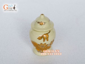 Chóe thờ họa tiết Sen vàng kim, S2 cao 14,5cm
