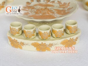 Bộ kỷ cong 5 họa tiết Sen vàng kim
