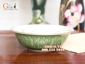 Bát tô nông đồng xanh vẽ Chuồn Chuồn, đường kính 25cm