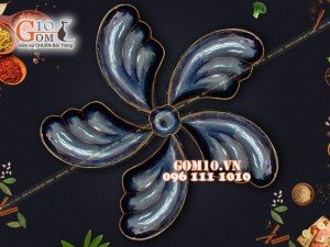 Bộ đĩa 5 cánh men hỏa biến xanh đá