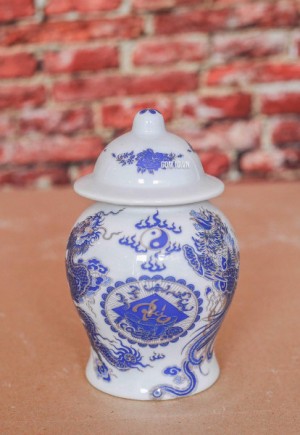 Chóe thờ họa tiết Rồng xanh kim, S2 cao 14,5cm