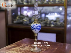 Đèn dầu quả lê men xanh