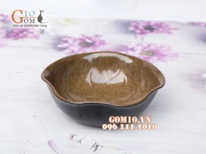 Bát sen men gốm vàng, đường kính 24cm