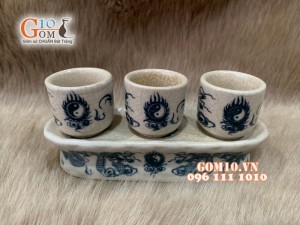 Kỷ thẳng 3 men rạn vẽ rồng