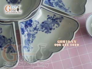 Bộ đồ ăn Hoa mặt trời vẽ hoa Sen dây, đầy đủ