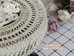 Bộ khay sứ đựng thức ăn họa tiết bèo tràm cổ