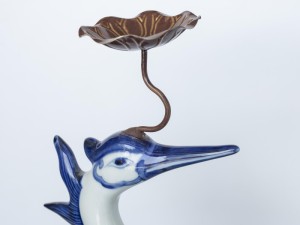 Bộ đỉnh hạc men lam cao cấp đỉnh 55cm