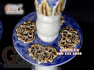 Đôi cây nến men rạn, cao 37cm