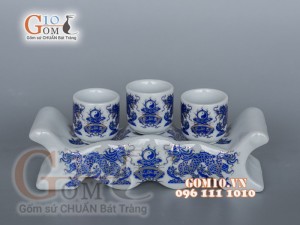 Kỷ ngai 3 họa tiết Rồng xanh kim