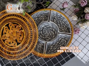 Bộ khay sứ đựng thức ăn họa tiết Cá đàn