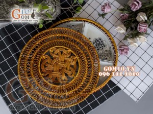 Bộ khay sứ đựng thức ăn họa tiết hoa Mẫu đơn cổ