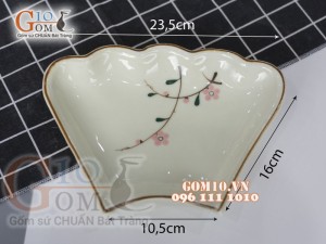 Bộ đĩa hoa mặt trời vẽ Đào phai 55cm, 7 chi tiết