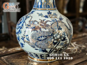 Lọ tỏi vẽ rồng chầu chữ phúc 60cm Lọ tỏi vẽ rồng chầu chữ phúc 60cm