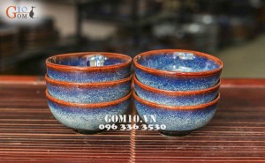 Bát cơm men xanh sóng biển