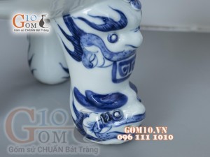 Bộ đỉnh hạc men lam cao cấp đỉnh 55cm