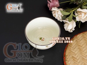 Bát cơm men kem vẽ Cà Rốt