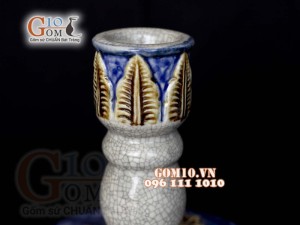 Đôi cây nến men rạn, cao 37cm