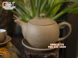 Ấm gốm hồng sa dáng quả cam, 300ml