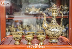 Ấm rượu vẽ hoa dây Cao 27cm - 1