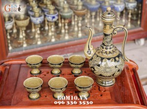 Ấm rượu vẽ hướng dương Cao 27cm